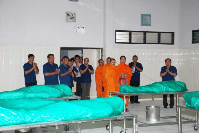 บรรยากาศภายในห้องเก็บร่างอาจารย์ใหญ่