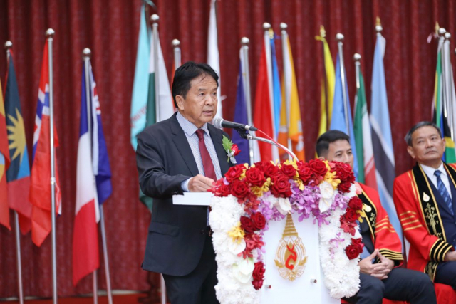 H.E. Mr. Khamphan Anlavan เอกอัครราชทูตสาธารณรัฐประชาธิปไตยประชาชนลาวประจำประเทศไทย กล่าวสุนทรพจน์