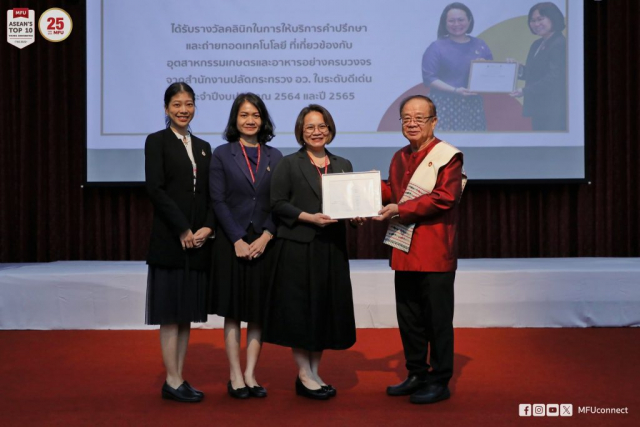 คลินิกเทคโนโลยีเครือข่าย มหาวิทยาลัยแม่ฟ้าหลวง รับประกาศเกียรติคุณผู้สร้างชื่อเสียงให้แก่มหาวิทยาลัย